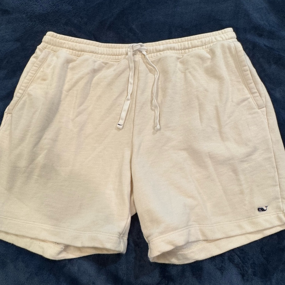Vineyard Vines Outlet Jetty Cotton Blend Pull-on Men's Cream Shorts, XL